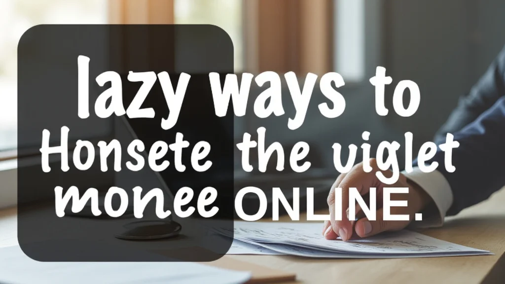 Lazy Ways To Make Money Online